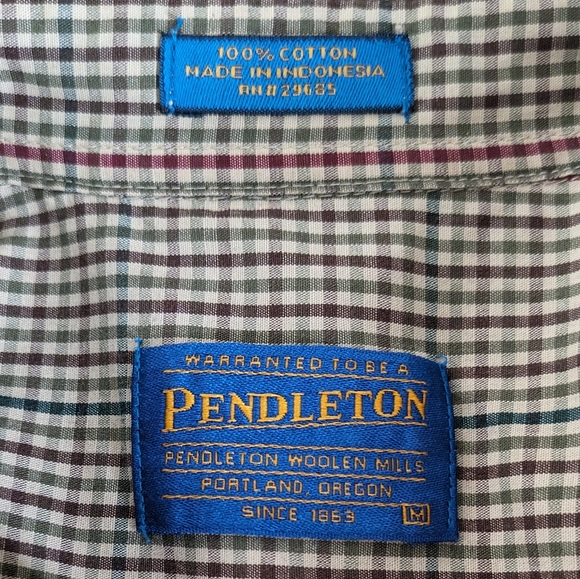 Pendleton Medium Brown Plaid Shirt 100% cotton - Picture 3 of 7